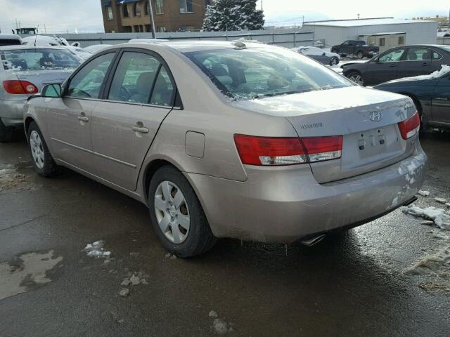 5NPET46F38H322758 - 2008 HYUNDAI SONATA GLS GOLD photo 3