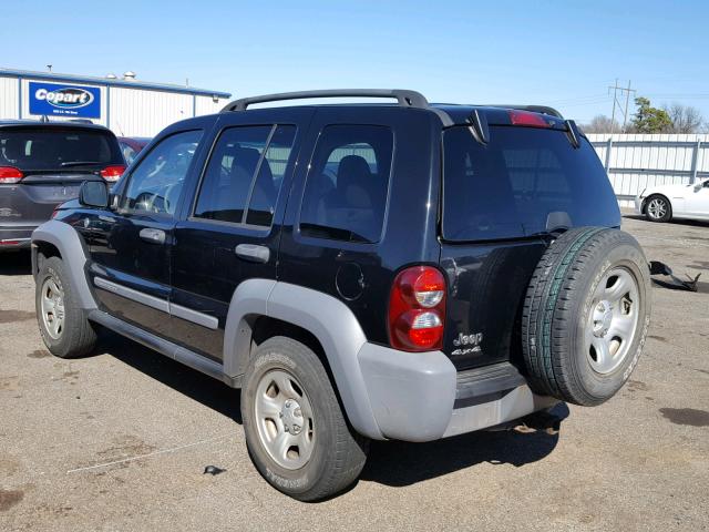 1J4GL48KX5W540909 - 2005 JEEP LIBERTY SP BLACK photo 3