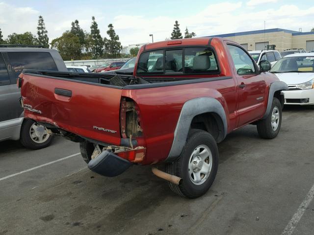 5TENX62NX5Z085126 - 2005 TOYOTA TACOMA PRE RED photo 4