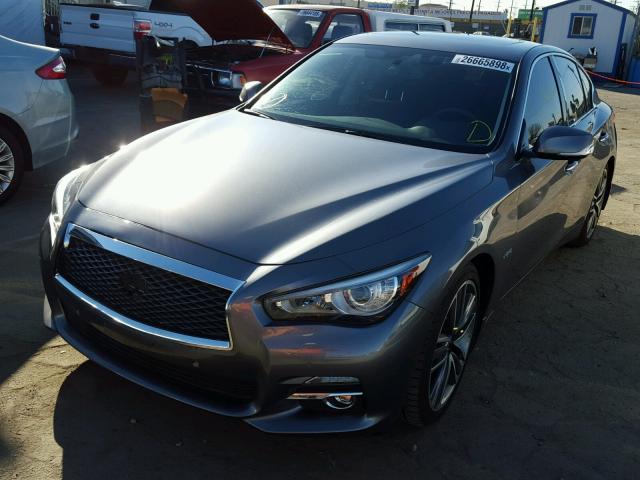 JN1AV7AP4GM490331 - 2016 INFINITI Q50 HYBRID GRAY photo 2