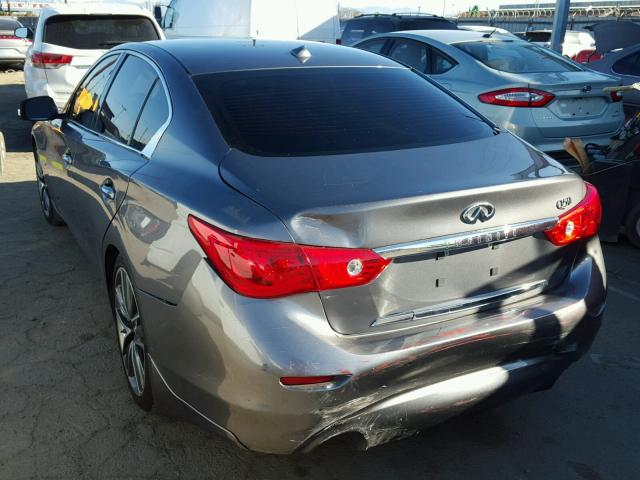 JN1AV7AP4GM490331 - 2016 INFINITI Q50 HYBRID GRAY photo 3