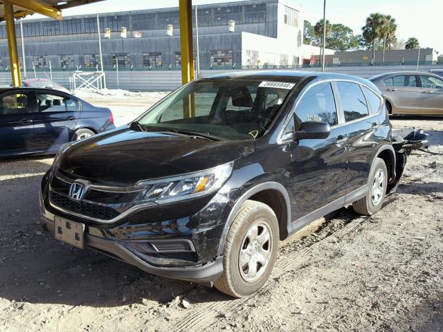 2HKRM4H33FH621360 - 2015 HONDA CR-V LX BLACK photo 2