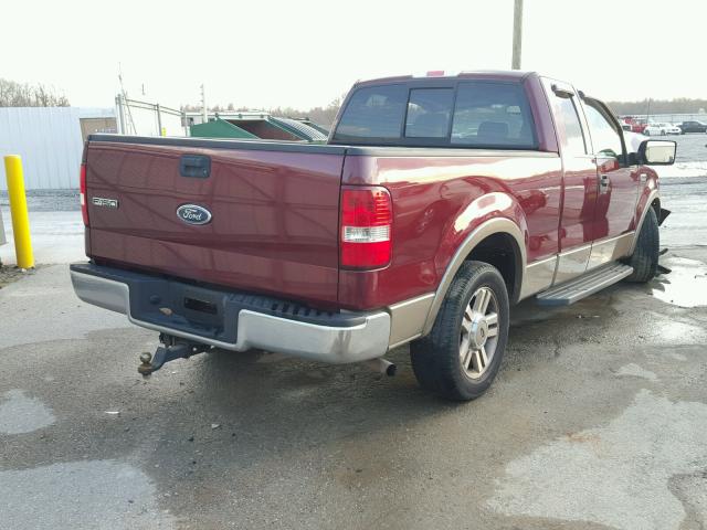 1FTPX12585NB35987 - 2005 FORD F150 BURGUNDY photo 4