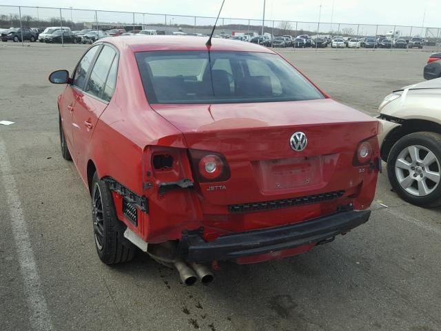 3VWJZ71K78M056722 - 2008 VOLKSWAGEN JETTA S RED photo 3