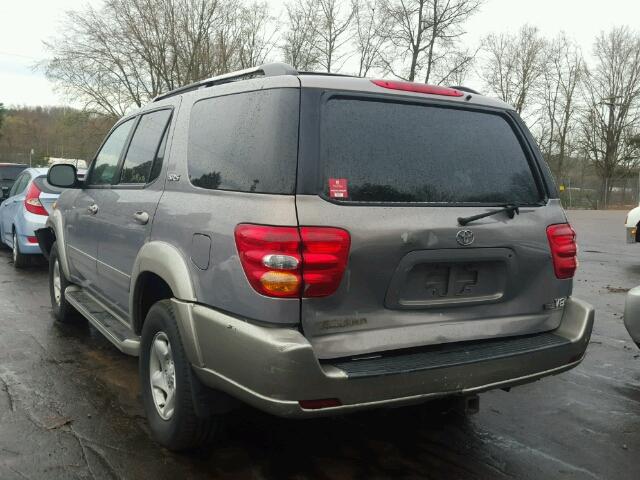 5TDZT34A01S031122 - 2001 TOYOTA SEQUOIA SR GRAY photo 3