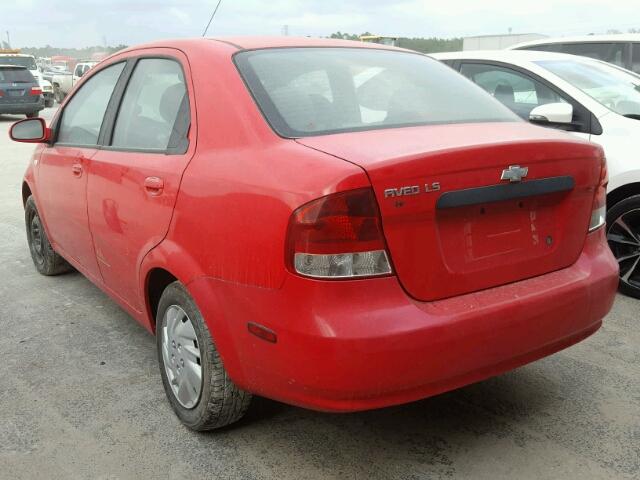 KL1TD56676B651107 - 2006 CHEVROLET AVEO BASE RED photo 3