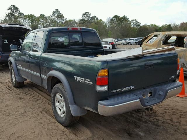 5TBRT34162S320614 - 2002 TOYOTA TUNDRA ACC GREEN photo 3