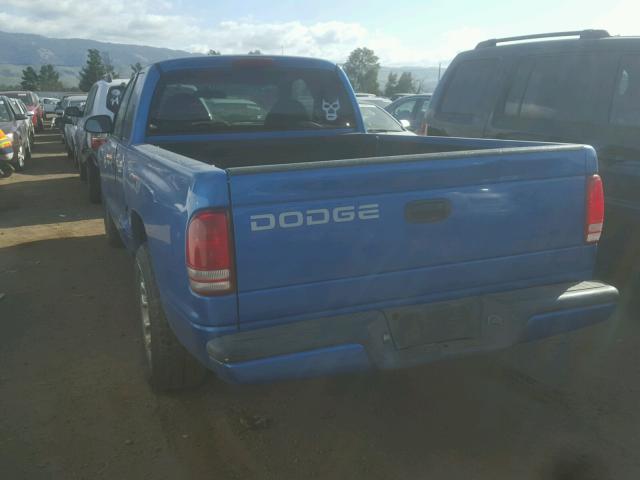 1B7FL22P8WS631048 - 1998 DODGE DAKOTA BLUE photo 3