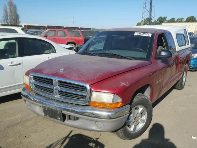 1B7GL22XXWS741524 - 1998 DODGE DAKOTA RED photo 2