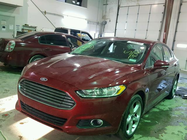 3FA6P0HD3GR399063 - 2016 FORD FUSION SE RED photo 2