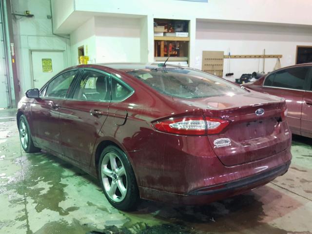 3FA6P0HD3GR399063 - 2016 FORD FUSION SE RED photo 3