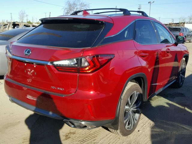 2T2BZMCA5HC099695 - 2017 LEXUS RX 350 BURGUNDY photo 4