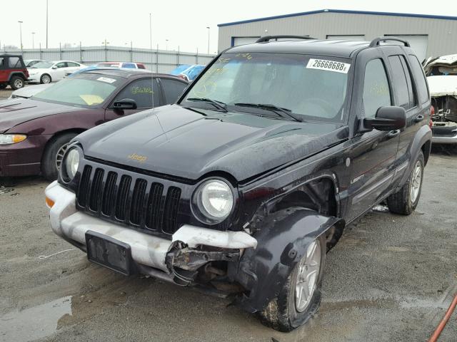 1J4GL48K74W284243 - 2004 JEEP LIBERTY SP BLACK photo 2