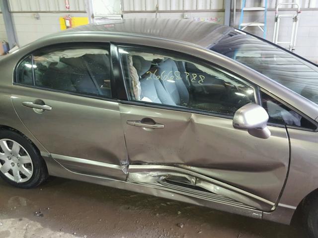 2HGFA16548H340342 - 2008 HONDA CIVIC LX GRAY photo 9