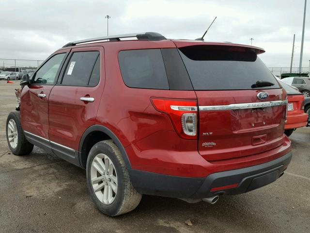 1FM5K8D89DGB47862 - 2013 FORD EXPLORER X RED photo 3