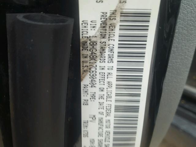 1J8HG48K17C690404 - 2007 JEEP COMMANDER BLACK photo 10