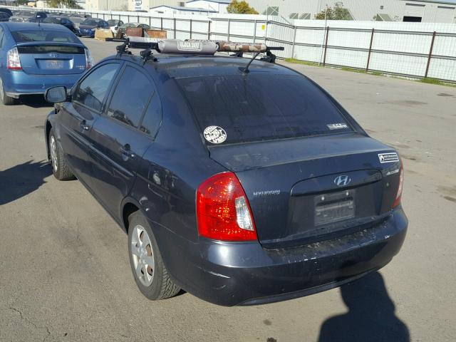 KMHCN4ACXBU607707 - 2011 HYUNDAI ACCENT GLS BLUE photo 3