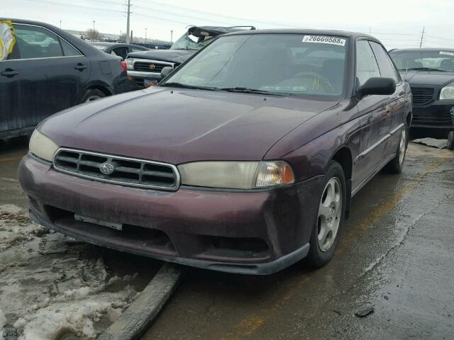 4S3BD4356X7264000 - 1999 SUBARU LEGACY L BURGUNDY photo 2