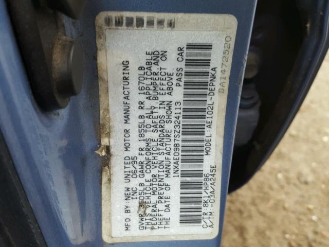 1NXAE09B7SZ324113 - 1995 TOYOTA COROLLA LE 蓝色 照片 10