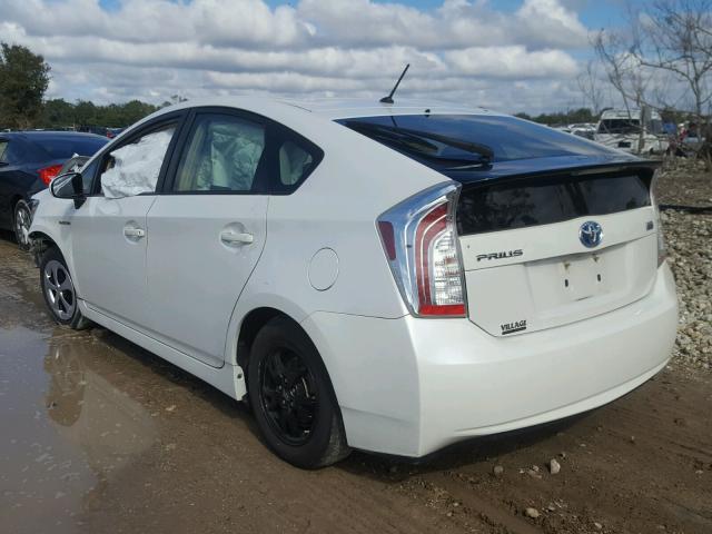 JTDKN3DU1E0384421 - 2014 TOYOTA PRIUS WHITE photo 3