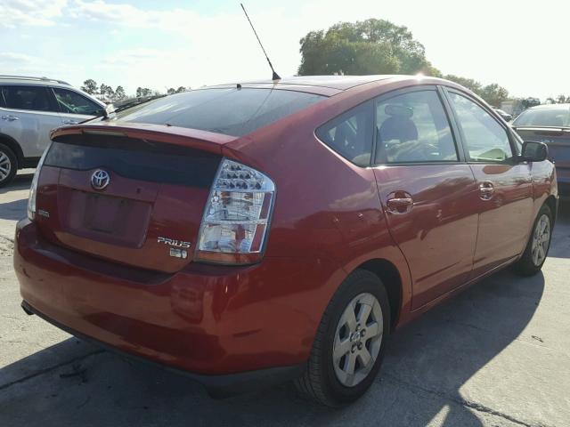 JTDKB20U877555250 - 2007 TOYOTA PRIUS RED photo 4