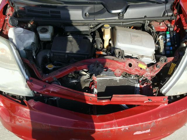 JTDKB20U877555250 - 2007 TOYOTA PRIUS RED photo 7