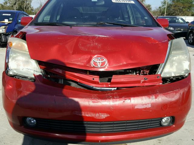 JTDKB20U877555250 - 2007 TOYOTA PRIUS RED photo 9