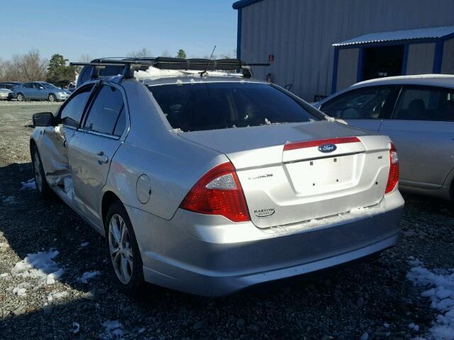 3FAHP0HA1CR157719 - 2012 FORD FUSION SE SILVER photo 3