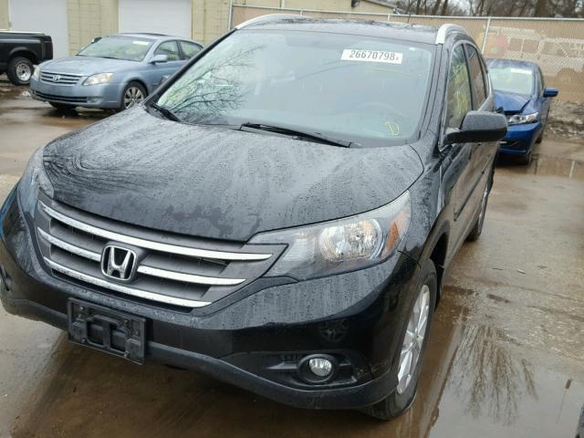 2HKRM4H70EH665043 - 2014 HONDA CR-V EXL BLACK photo 2