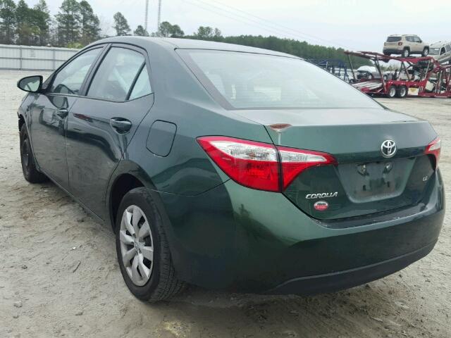 2T1BURHE8FC357779 - 2015 TOYOTA COROLLA L GREEN photo 3