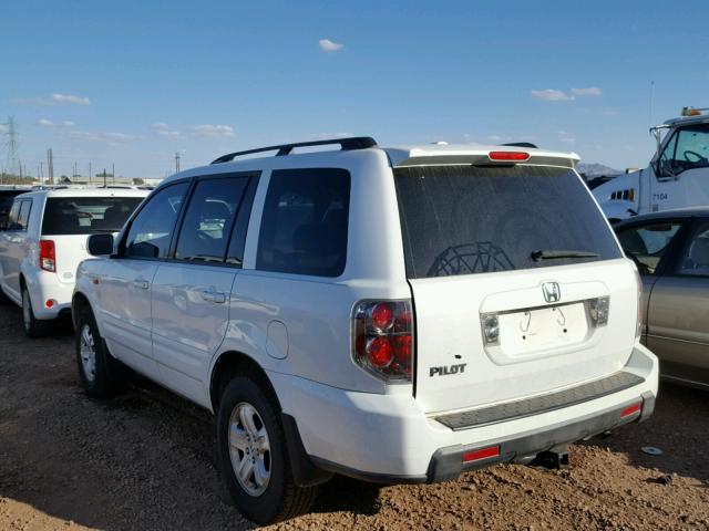 5FNYF28298B013135 - 2008 HONDA PILOT VP WHITE photo 3