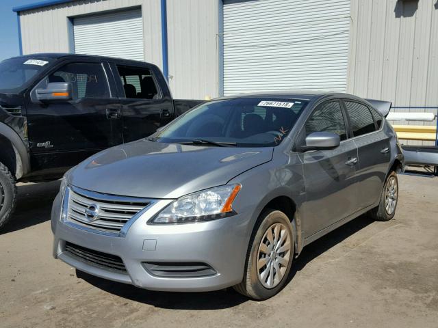 3N1AB7AP0EY285236 - 2014 NISSAN SENTRA S SILVER photo 2