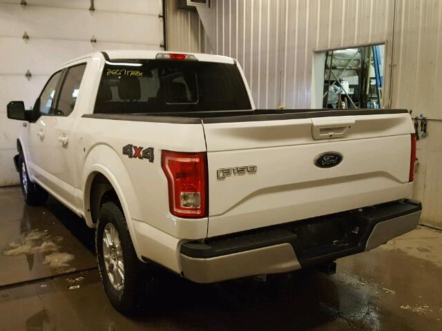 1FTEW1EFXHFC05809 - 2017 FORD F150 SUPER WHITE photo 3