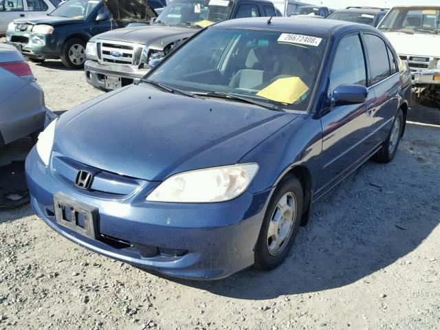 JHMES96645S006183 - 2005 HONDA CIVIC HYBR BLUE photo 2