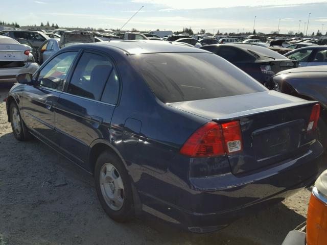 JHMES96645S006183 - 2005 HONDA CIVIC HYBR BLUE photo 3