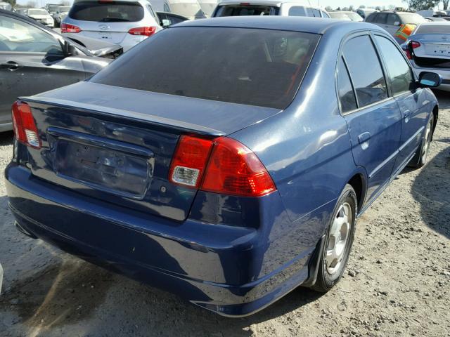 JHMES96645S006183 - 2005 HONDA CIVIC HYBR BLUE photo 4