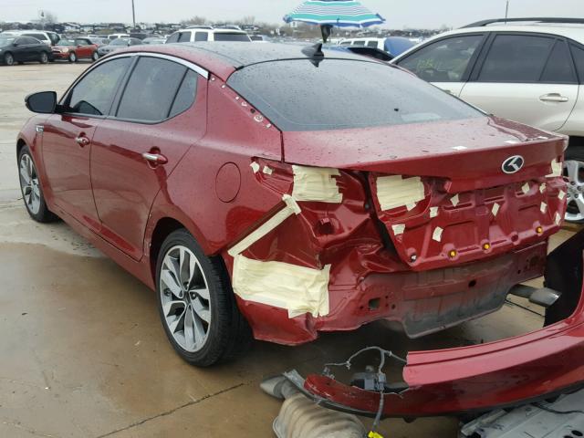 5XXGR4A61EG327785 - 2014 KIA OPTIMA SX BURGUNDY photo 3