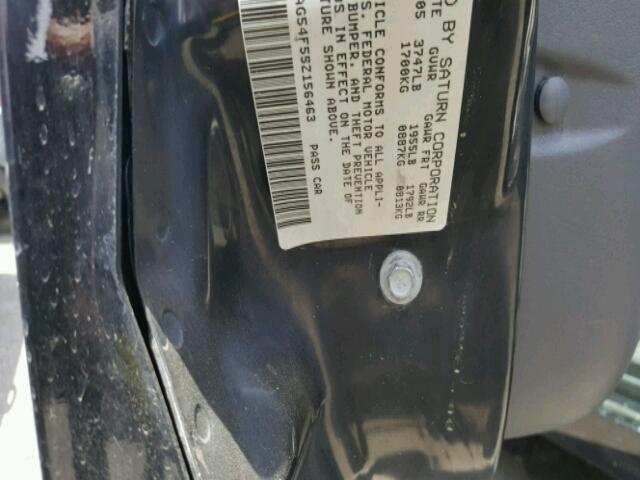 1G8AG54F55Z156463 - 2005 SATURN ION LEVEL BLACK photo 10