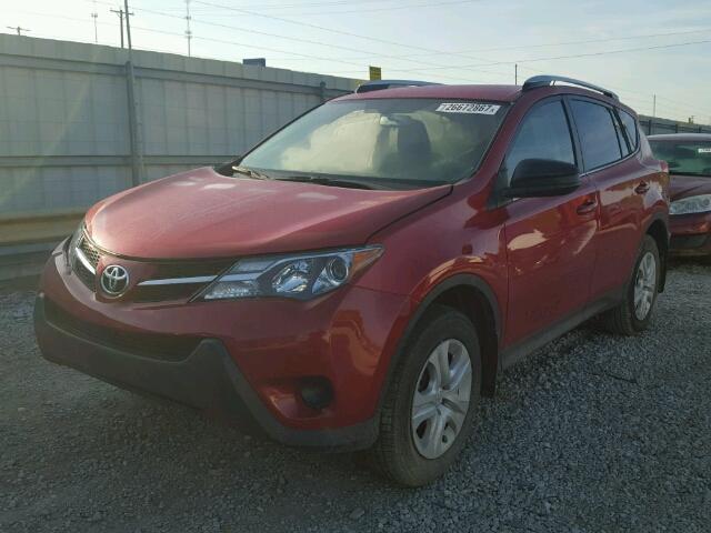 JTMZFREV7EJ004546 - 2014 TOYOTA RAV4 LE RED photo 2