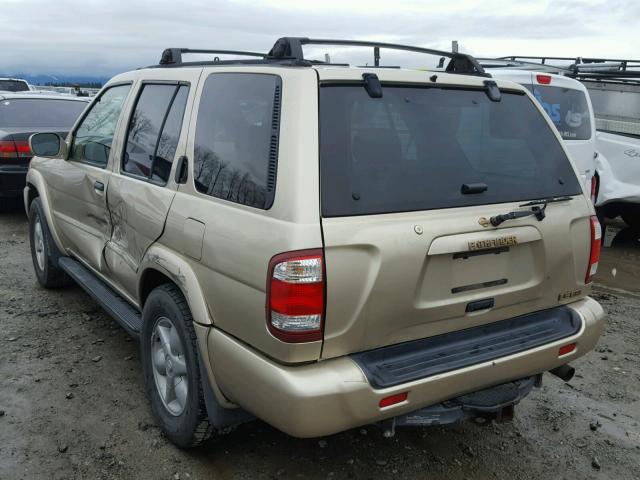 JN8DR07Y31W501468 - 2001 NISSAN PATHFINDER GOLD photo 3