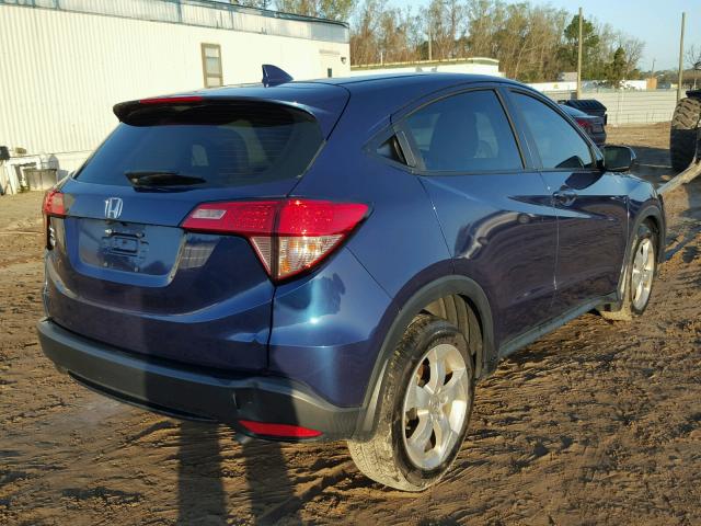 3CZRU5H30GM722965 - 2016 HONDA HR-V LX BLUE photo 4