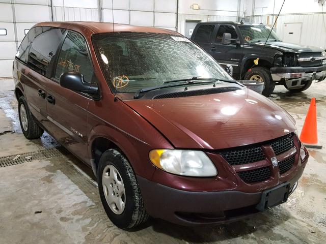 1B4GP25351B117410 - 2001 DODGE CARAVAN SE BURGUNDY photo 1