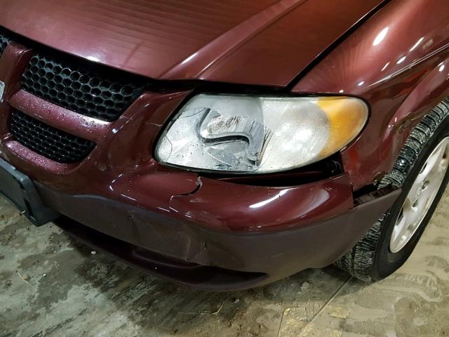 1B4GP25351B117410 - 2001 DODGE CARAVAN SE BURGUNDY photo 9