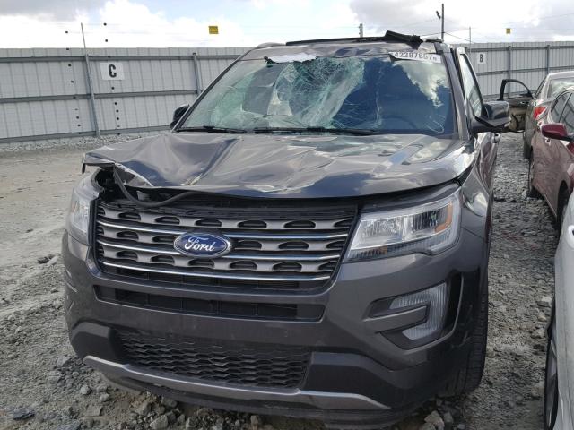 1FM5K7D81HGD24713 - 2017 FORD EXPLORER X GRAY photo 2