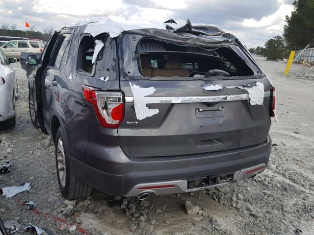 1FM5K7D81HGD24713 - 2017 FORD EXPLORER X GRAY photo 3