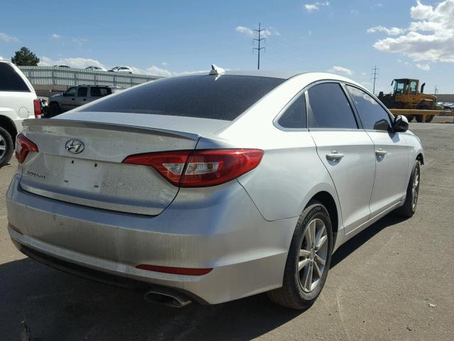 5NPE24AF6FH040525 - 2015 HYUNDAI SONATA SE SILVER photo 4