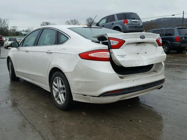 3FA6P0HR2DR167416 - 2013 FORD FUSION SE WHITE photo 3