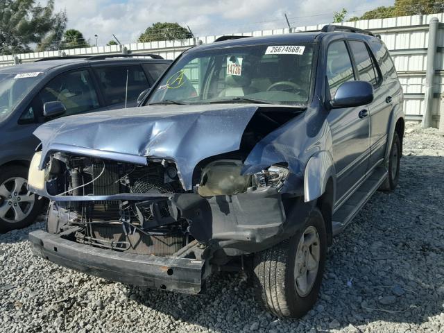 5TDZT34A62S074123 - 2002 TOYOTA SEQUOIA SR BLUE photo 2