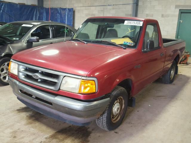 1FTCR10AXVTA29321 - 1997 FORD RANGER RED photo 2