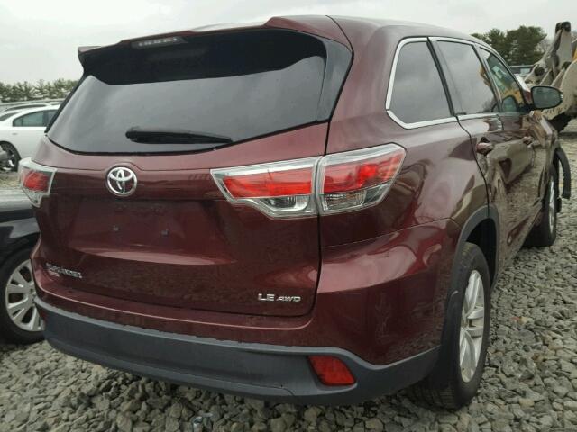 5TDBKRFH1FS105124 - 2015 TOYOTA HIGHLANDER PURPLE photo 4